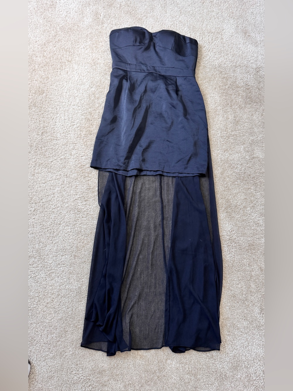 BCBGeneration Black Sheer Maxi Skirt with Fitted Waistband